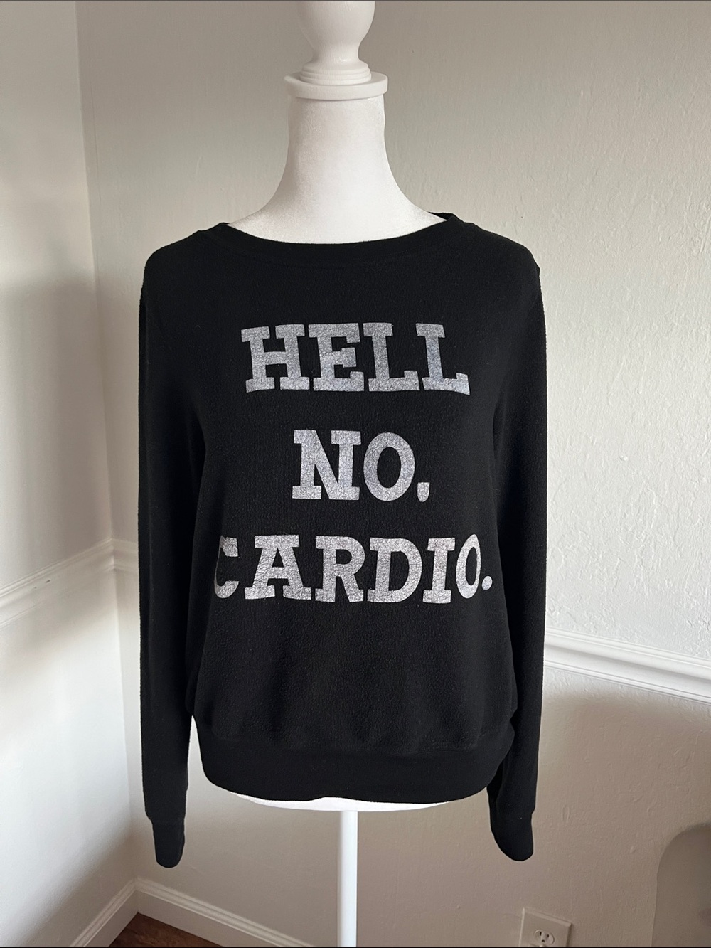 Wildfox Black 'Hell No Cardio' Women's Sweatshirt